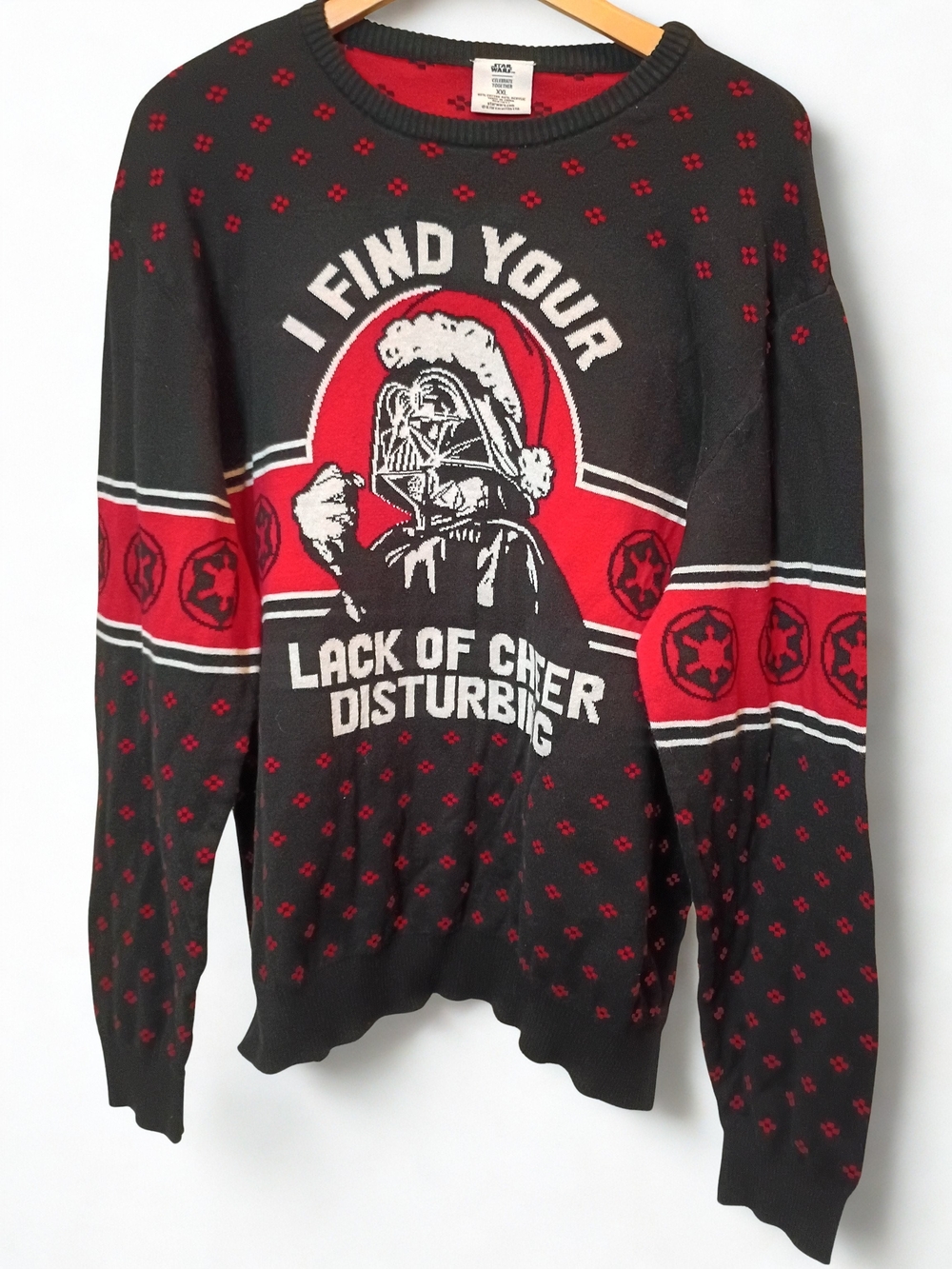 Star Wars Ugly Christmas Sweater Size XXL I Find Your Lack Of Cheer Disturbing